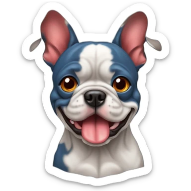 Un bouledogues bleu musclé avec des rayures rouges sticker