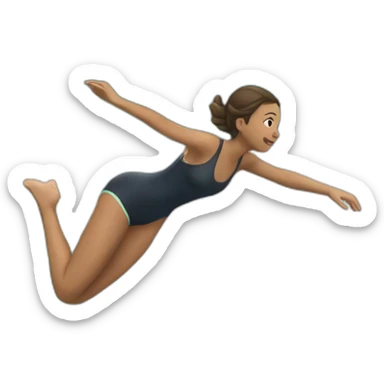 The girl is diving into the pool sticker