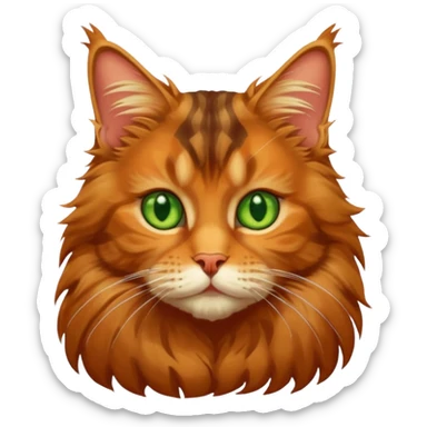 A Maine coon tabby cat emoji sticker
