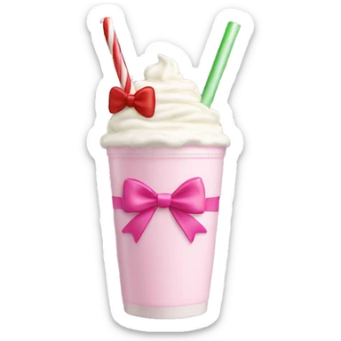 Pink Bow on a Christmas Milkshake  sticker