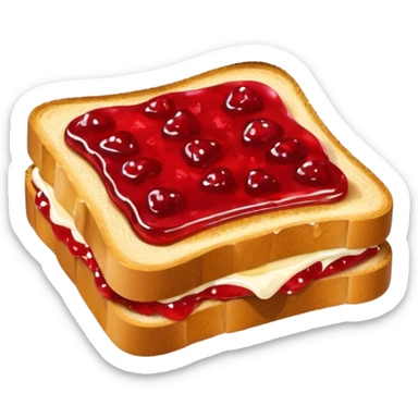 toasts with strawberry jam on top sticker