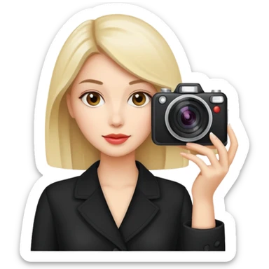 chic women with digicam sticker