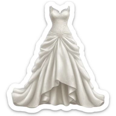 Hyper Realistic detailed high fashion Wedding dress displays sticker