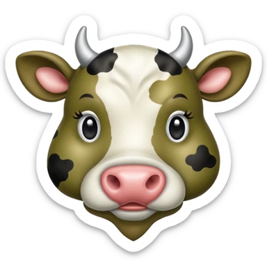 Khaki satin heart like cow style sticker