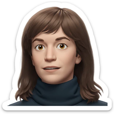 boy with brown hair portrait sticker