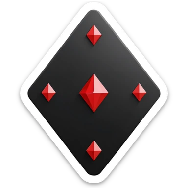 3d diamond shape matte black. diamond shape like on a playing card sticker