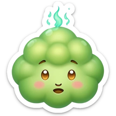 funny fart puff, light green sticker