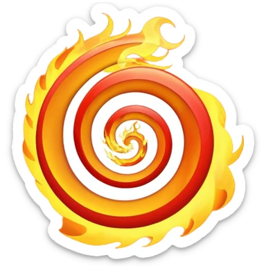 love spiral and fire sticker