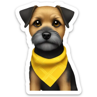 Black border terrier with a yellow bandanna sticker