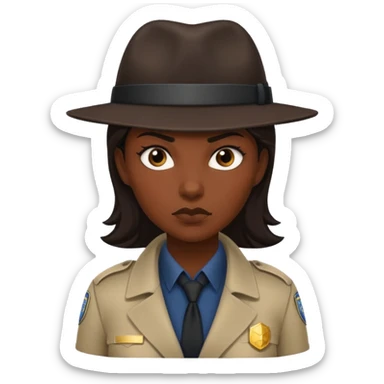 dark skin female detective sticker