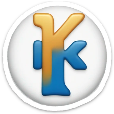 Create a circle with capital k letter in blue colour.  Background of k should be black sticker