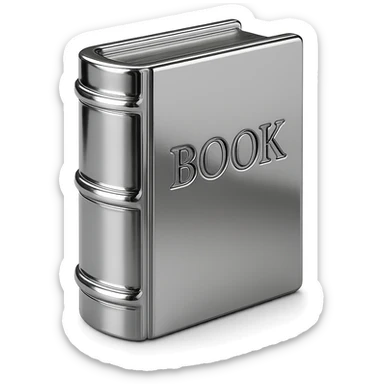 abstract chrome composition of a book, radiant and harmonious sticker