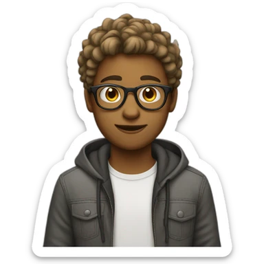 White panamemian teenager with glasses sticker