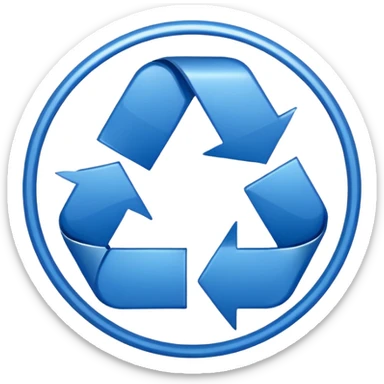 CIRCULO COM SETASSIMBOLO DE RECICLEAGEM REDONDO AZUL E UMA CRUZ NO MEIO sticker