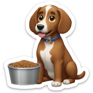 Dog eating kibble sticker