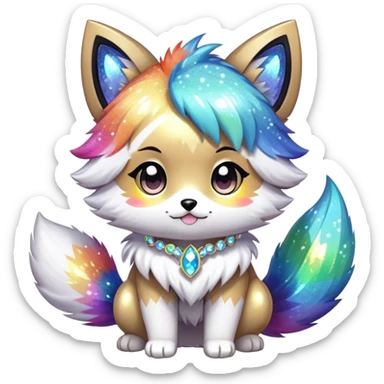  High quality detailed Cute Cool Kawaii stylish Pretty Chibi Fur-Sona Shiny Colorful Sparkly Fakemon Full Body sticker
