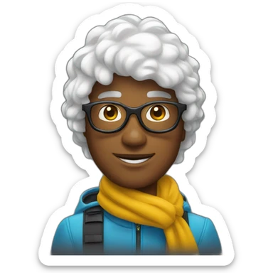 Un garçon blanc ,à das lunettes de ski, il a les cheveux noirs sticker