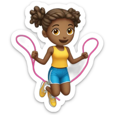 Girl jump roping sticker