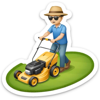 Mowing lawn sticker