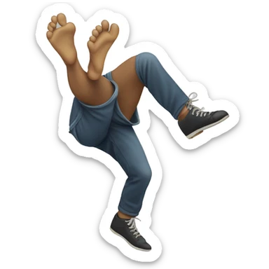 Feet kicking in air sticker