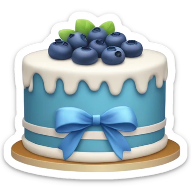 Pretty Blueberry cake with a bow decoration  sticker