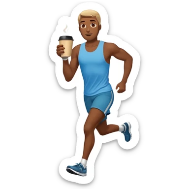 Morning Coffee Runner black man  sticker