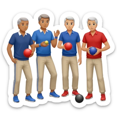 French guys and girls playing petanque sticker