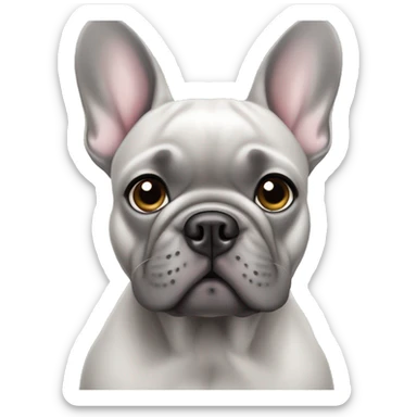 grey french bulldog blue eyes sticker