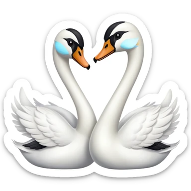 Couple swan emoji sticker