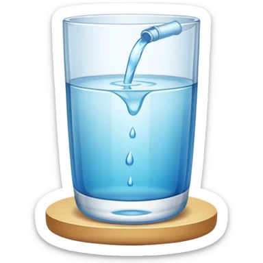 Show a glass filling with water step by step until it is full sticker