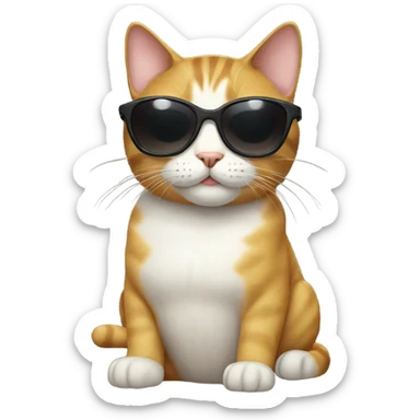 Cat with sunglasses sticker