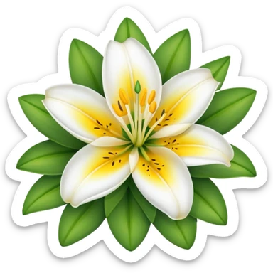 lily flower with eyes and smile no face sticker