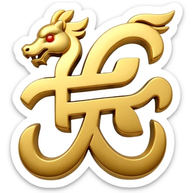 3D Chinese character sticker