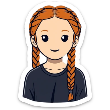 Ginger hair with braids sticker