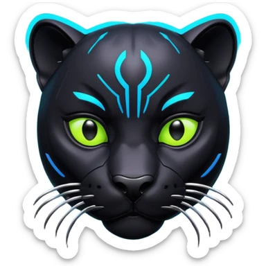 Futuristic neon black panther eye catching impact full  sticker