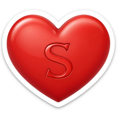 The Letter S in a Heart sticker