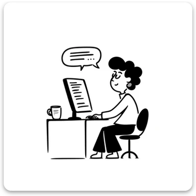 programmer, hand-drawn doodle style, simple lines, casual pose, coding theme sticker