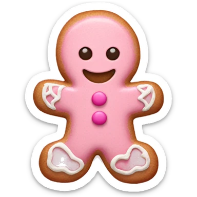 pink gingerbread cookie sticker