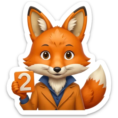 a fox HOLDING a yes sign sticker