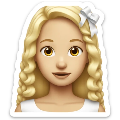 Blond girl with white bow sticker