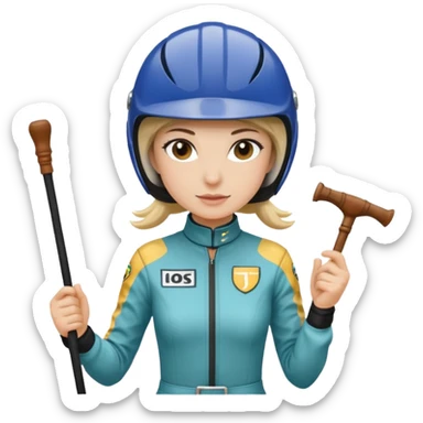  horse jockey woman face sticker