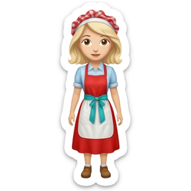 ligth woman wearing housewife clothes full body  sticker