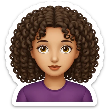 GIRL WITH CURLY DARK BROWN HAIR AND OLIVE SKIN sticker