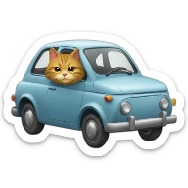 Un chat embrasse voiture sticker
