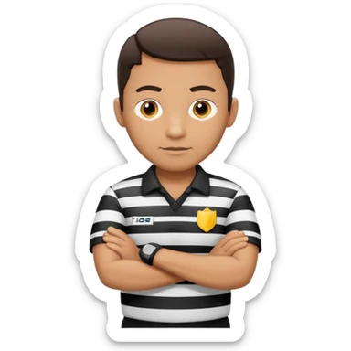 referee with crossed arms up sticker