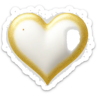 white heart with gold sparkles sticker