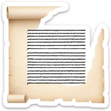 Calligraphy Paper – White parchment with black strokes. sticker