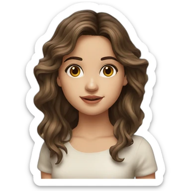 Ana de Armas Mediterranean Young Girl With wavy hairs  sticker