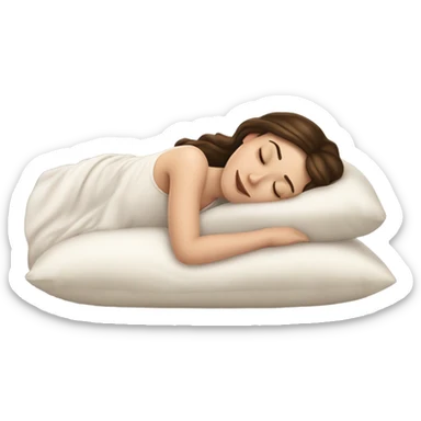 sleeping beauty brunette white girl with a silk pillow sticker