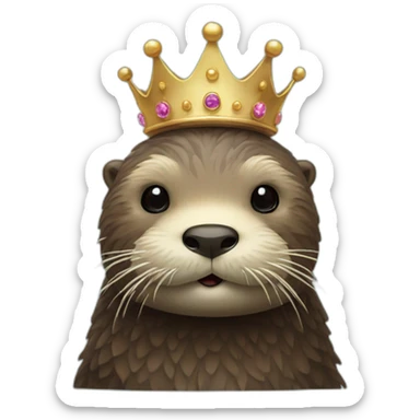 Sea otter with crown sticker